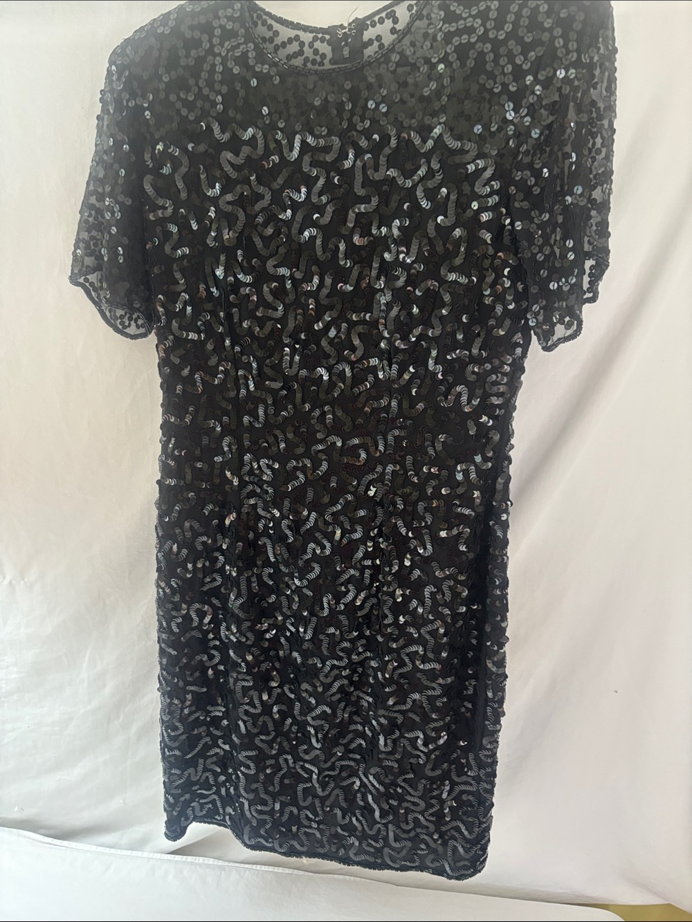 Stenay Black Sequin Midi Dress. Vintage. Size 6.  All sequins attached.
